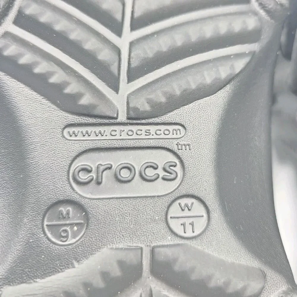 Crocs Classic All-Terrain Clog Black Mens 9 Womens 11 Adjustable Strap Sandals
